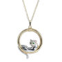 Gold Cat Pendant With Emeralds, thumbnail 2 of 4
