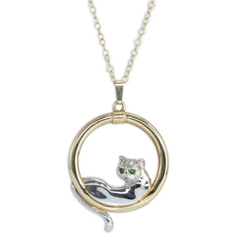 Gold Cat Pendant With Emeralds, 2 of 4