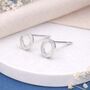 Sterling Silver Brushed Circle Stud Earrings – 5mm, thumbnail 1 of 8