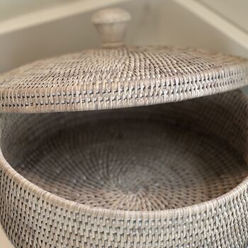 Rattan Round Box With Lid, 3 of 3