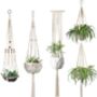 Pack Of Four Macrame Hanging Planters Indoor Outdoor, thumbnail 3 of 4