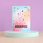 Aquarius Star Sign Constellation Birthday Card, thumbnail 1 of 4