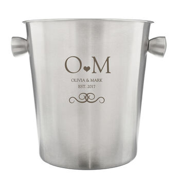 Personalised Initials Stainless Steel Ice Bucket, 5 of 5