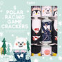 Polar Bear Racing Black And White Christmas Crackers Set Of Six, thumbnail 5 of 5