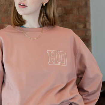 Embroidered Varsity Outline Initial Sweatshirt, 2 of 6