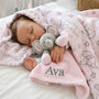 Personalised Pink Elephant Motif Blanket And Comforter, thumbnail 2 of 12