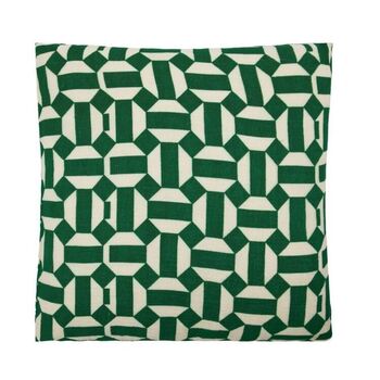 Retro Green Patterned Cushion, 2 of 3