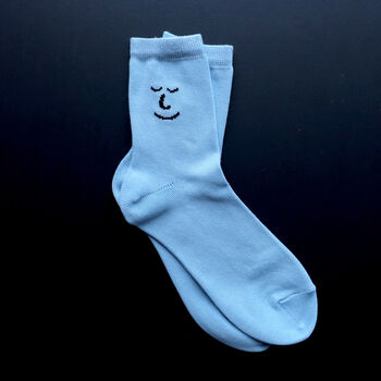 'Happy Blue Skies' Leiho Smiley Socks, 4 of 5