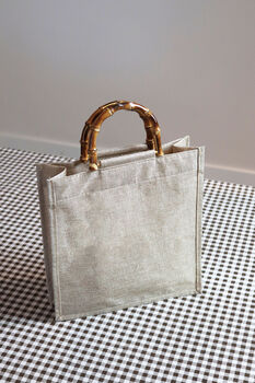 Bamboo Handle Hessian Tote Bag, 2 of 2