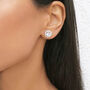 Silver Cubic Zirconia Stud Earrings, thumbnail 2 of 4