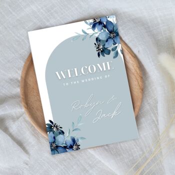 Blue Custom Wedding Welcome Sign/ Foam Board, 5 of 5