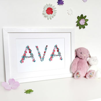 Personalised Floral Name Watercolour Print, 2 of 4