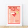 French Martini Cocktail Poster, thumbnail 5 of 6