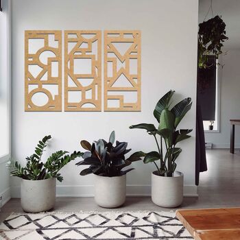 Modern Geometric Wooden Wall Panels Home Decor, 7 of 9
