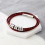 Personalised Silver Bead Leather Wrap Bracelet, thumbnail 2 of 7
