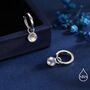 Dangle Moonstone Huggie Hoop In Sterling Silver, thumbnail 5 of 11