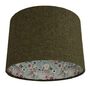 Gladys Tussock Green Tweed Floral Lined Drum Lampshades, thumbnail 1 of 9