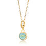 18ct Gold Turquoise Eye Resin Disc Charm Necklace, thumbnail 3 of 6