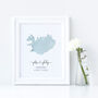 Personalised Iceland Engagement Map Print, thumbnail 5 of 9