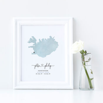 Personalised Iceland Engagement Map Print, 5 of 9