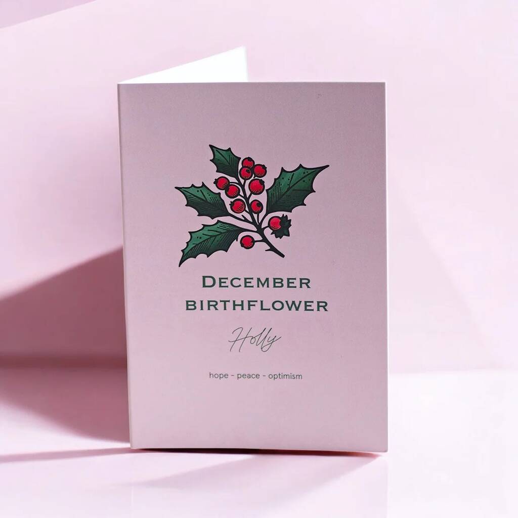 December Birth Flower Holly Card, 1 of 2
