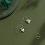 Tiny Forget Me Not Flower Drop Hook Earrings, thumbnail 3 of 10