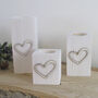 Wooden Tea Light Holders Raised Love Heart Design, thumbnail 5 of 9