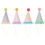 Luxury Pastel Party Hats With Pom Poms X Eight, thumbnail 2 of 4