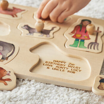 Wooden Farm Personalised Childrens Puzzle, 2 of 3