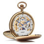 Double Hunter Dual Moon Dial Pocket Watch Gold Plate, thumbnail 1 of 3