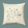 Dahlias And Dragonfly Cushion Cover, thumbnail 1 of 4