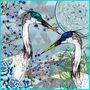 Air, Earth And Water Velvet Elements Cushion With Japanese Crane Birds, thumbnail 4 of 4