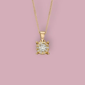 Genuine Diamond Necklace In 9ct Gold, 3 of 12