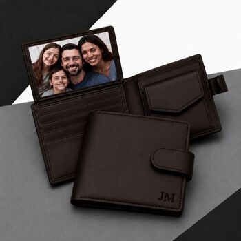 Personalised Men's Rfid Leather Photo Bifold Wallet, 2 of 7