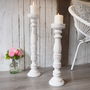 Tall White Wooden Candlestick Two Sizes, thumbnail 6 of 8