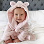 Personalised Soft Baby/Child's Dressing Gown In Pink, thumbnail 3 of 12