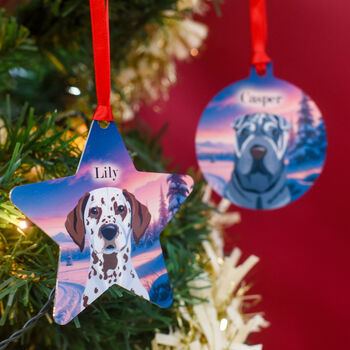 Personalised Dog Christmas Winter Wonderland Decoration, 10 of 12