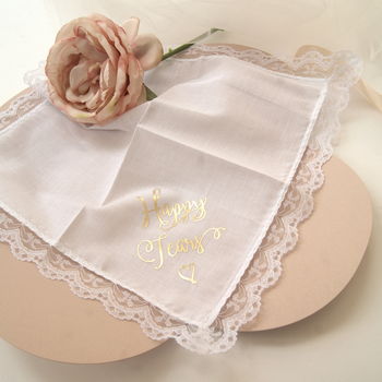 Ladies Wedding Gift Handkerchief Happy Tears, 5 of 8