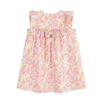 Edith Pink Floral Frill Dress, 3 of 9