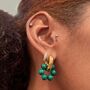 Aletta Gemstone Chunky Hoop Gold Plated Earrings, thumbnail 1 of 5