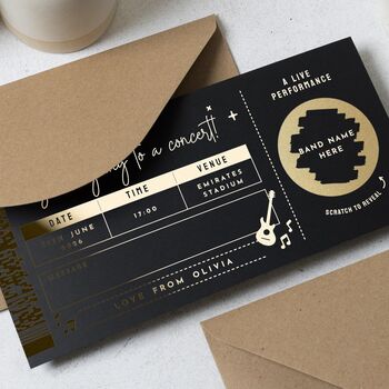 Personalised Any Concert Ticket Gift Voucher Reveal, 4 of 9