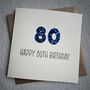 Personalised Happy 80th Glitter Milestone Birthday Card, thumbnail 6 of 6