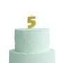 Gold Glitter Number Five Birthday Cake Candle, thumbnail 2 of 2