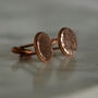 Curve Engraved Hammered Copper Cufflinks, thumbnail 6 of 7