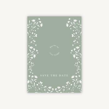 Sage Wildflower Wooden Magnet Save The Date, 2 of 6