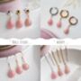 Pink Opal Stud Earrings, thumbnail 3 of 12