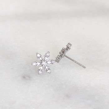 Sterling Silver Christmas Snowflake Earrings, 9 of 10