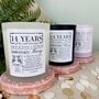 Personalised 14th Ivory Anniversary Meaning Candle, thumbnail 1 of 11