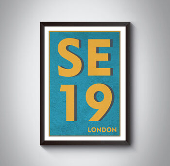 Se19 Crystal Place, London Postcode Typography Print, 9 of 10