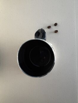 Handmade Ceramic Mug With Asemic And Midnight Brushwork, 4 of 4